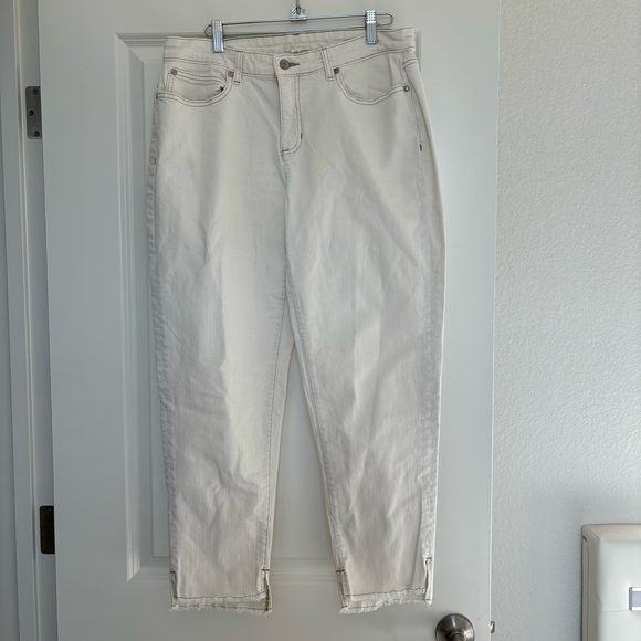 Eileen Fisher Jeans size 12, Skinny Ankle Raw Hem - Picture 1 of 14
